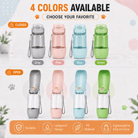 ChillBottle in four colours: grey, pink, blue and green, closed and open