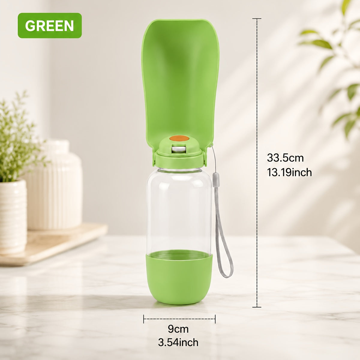 ChillBottle in green with the bowl open