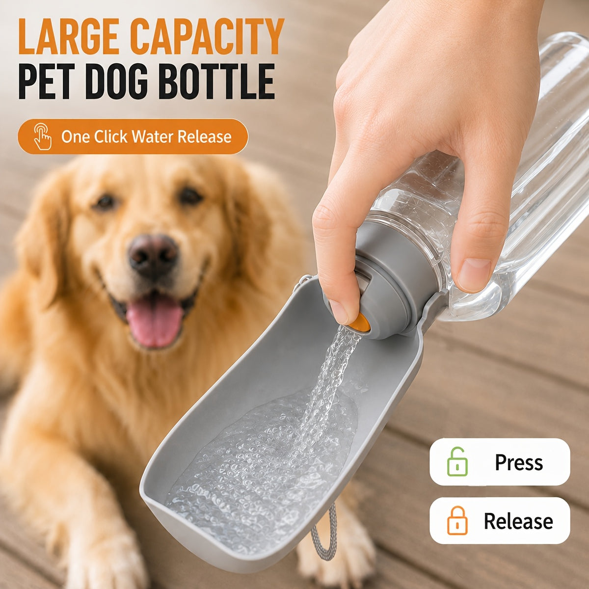 One-press water release filling the ChillBottle bowl