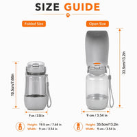 ChillBottle size guide: 19.5 cm folded, 33.5 cm open, 9 cm wide