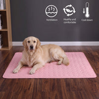 chillpad used on the floor for a golden retriever